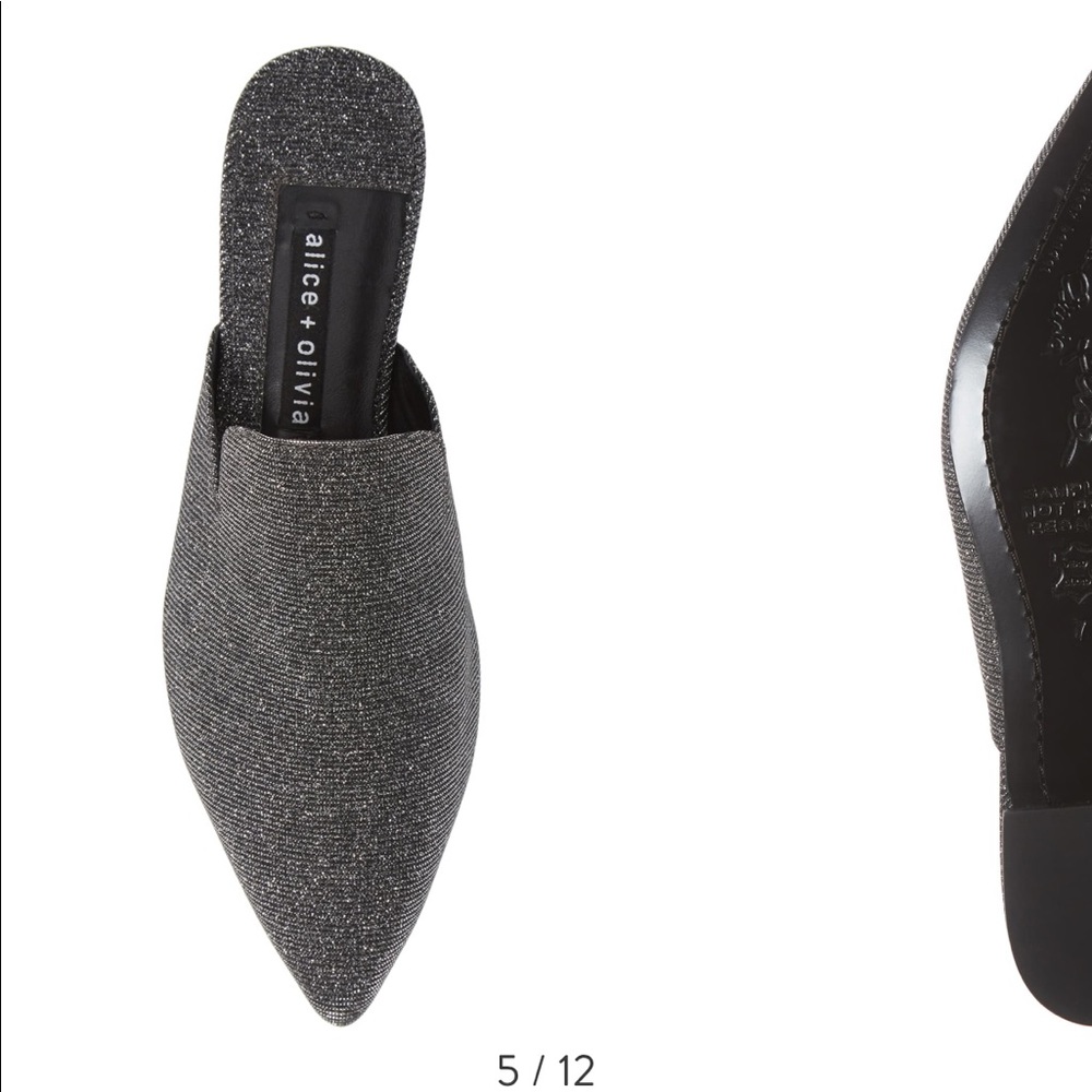 Alice + Olivia mules metallic black NEW W TAGS